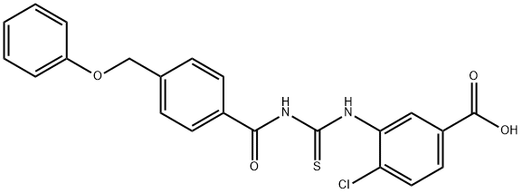 4-CHLORO-3-[[[[4-(PHENOXYMETHYL)BENZOYL]AMINO]THIOXOMETHYL]AMINO]-BENZOIC ACID 结构式