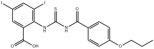 3,5-DIIODO-2-[[[(4-PROPOXYBENZOYL)AMINO]THIOXOMETHYL]AMINO]-BENZOIC ACID Structure
