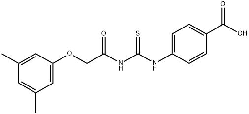 4-[[[[(3,5-DIMETHYLPHENOXY)ACETYL]AMINO]THIOXOMETHYL]AMINO]-BENZOIC ACID Structure