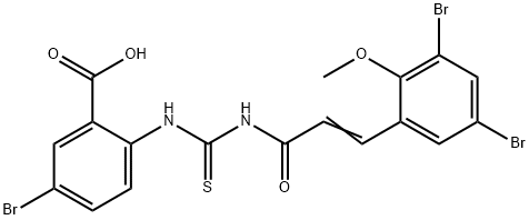 5-BROMO-2-[[[[3-(3,5-DIBROMO-2-METHOXYPHENYL)-1-OXO-2-PROPENYL]AMINO]THIOXOMETHYL]AMINO]-BENZOIC ACID Struktur