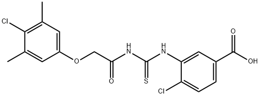 4-CHLORO-3-[[[[(4-CHLORO-3,5-DIMETHYLPHENOXY)ACETYL]AMINO]THIOXOMETHYL]AMINO]-BENZOIC ACID|