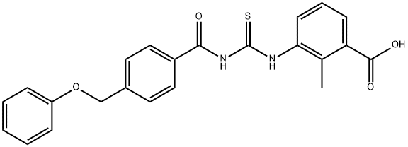 2-METHYL-3-[[[[4-(PHENOXYMETHYL)BENZOYL]AMINO]THIOXOMETHYL]AMINO]-BENZOIC ACID 结构式
