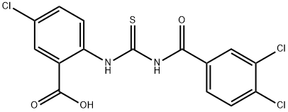 5-CHLORO-2-[[[(3,4-DICHLOROBENZOYL)AMINO]THIOXOMETHYL]AMINO]-BENZOIC ACID Struktur