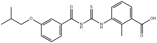 2-METHYL-3-[[[[3-(2-METHYLPROPOXY)BENZOYL]AMINO]THIOXOMETHYL]AMINO]-BENZOIC ACID Structure