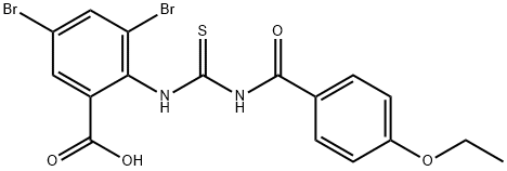 3,5-DIBROMO-2-[[[(4-ETHOXYBENZOYL)AMINO]THIOXOMETHYL]AMINO]-BENZOIC ACID|