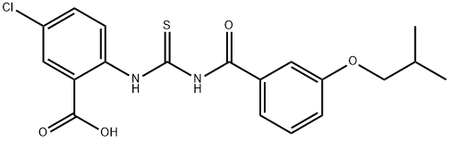5-CHLORO-2-[[[[3-(2-METHYLPROPOXY)BENZOYL]AMINO]THIOXOMETHYL]AMINO]-BENZOIC ACID Struktur