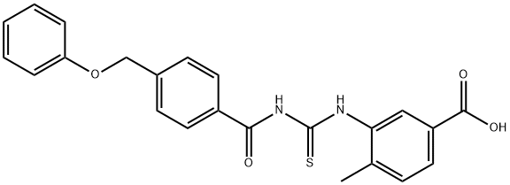 4-METHYL-3-[[[[4-(PHENOXYMETHYL)BENZOYL]AMINO]THIOXOMETHYL]AMINO]-BENZOIC ACID Structure