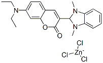 2-[7-(diethylamino)-2-oxo-2H-1-benzopyran-3-yl]-1,3-dimethyl-1H-benzimidazole trichlorozincate Struktur