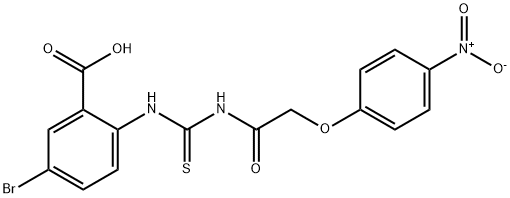 5-BROMO-2-[[[[(4-NITROPHENOXY)ACETYL]AMINO]THIOXOMETHYL]AMINO]-BENZOIC ACID 化学構造式