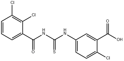 2-CHLORO-5-[[[(2,3-DICHLOROBENZOYL)AMINO]THIOXOMETHYL]AMINO]-BENZOIC ACID Structure