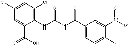3,5-DICHLORO-2-[[[(4-METHYL-3-NITROBENZOYL)AMINO]THIOXOMETHYL]AMINO]-BENZOIC ACID Structure