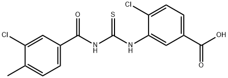 4-CHLORO-3-[[[(3-CHLORO-4-METHYLBENZOYL)AMINO]THIOXOMETHYL]AMINO]-BENZOIC ACID Struktur