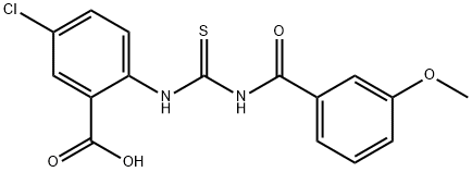 5-CHLORO-2-[[[(3-METHOXYBENZOYL)AMINO]THIOXOMETHYL]AMINO]-BENZOIC ACID 化学構造式