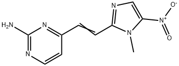 4-[2-(1-メチル-5-ニトロ-1H-イミダゾール-2-イル)エテニル]-2-ピリミジンアミン 化学構造式