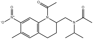 N-[(1-acetyl-1,2,3,4-tetrahydro-6-methyl-7-nitro-2-quinolyl)methyl]-N-isopropylacetamide Structure