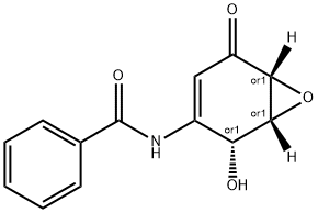 Benzamide, N-[(1R,2R,6R)-2-hydroxy-5-oxo-7-oxabicyclo[4.1.0]hept-3-en-3-yl]- Struktur