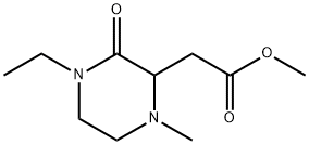 1-メチル-3-オキソ-4-エチルピペラジン-2-酢酸メチル 化学構造式