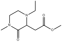 2-Piperazineaceticacid,1-ethyl-4-methyl-3-oxo-,methylester(9CI) Struktur