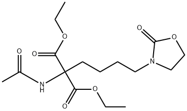 Diethyl acetamido[4-[2-oxo-3-oxazolidinyl]butyl]malonate 化学構造式