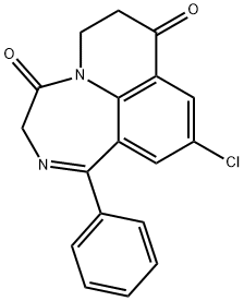 3,4,6,7-Tetrahydro-10-chloro-1-phenyl-8H-pyrido[3,2,1-jk][1,4]benzodiazepine-4,8-dione,53491-50-2,结构式