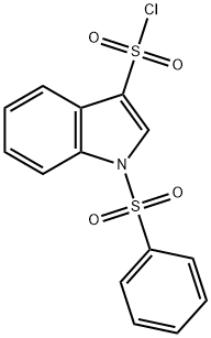 1-(苯磺酰基)吲哚-3-磺酰氯 结构式