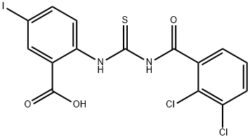 2-[[[(2,3-DICHLOROBENZOYL)AMINO]THIOXOMETHYL]AMINO]-5-IODO-BENZOIC ACID 结构式