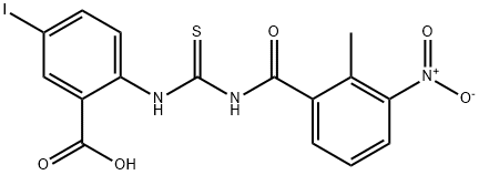 5-IODO-2-[[[(2-METHYL-3-NITROBENZOYL)AMINO]THIOXOMETHYL]AMINO]-BENZOIC ACID 结构式