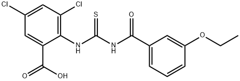 3,5-DICHLORO-2-[[[(3-ETHOXYBENZOYL)AMINO]THIOXOMETHYL]AMINO]-BENZOIC ACID Structure