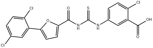 2-CHLORO-5-[[[[[5-(2,5-DICHLOROPHENYL)-2-FURANYL]CARBONYL]AMINO]THIOXOMETHYL]AMINO]-BENZOIC ACID Structure