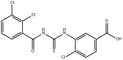 4-CHLORO-3-[[[(2,3-DICHLOROBENZOYL)AMINO]THIOXOMETHYL]AMINO]-BENZOIC ACID 化学構造式