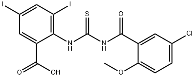2-[[[(5-CHLORO-2-METHOXYBENZOYL)AMINO]THIOXOMETHYL]AMINO]-3,5-DIIODO-BENZOIC ACID 化学構造式