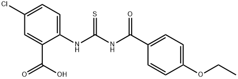 5-CHLORO-2-[[[(4-ETHOXYBENZOYL)AMINO]THIOXOMETHYL]AMINO]-BENZOIC ACID 结构式