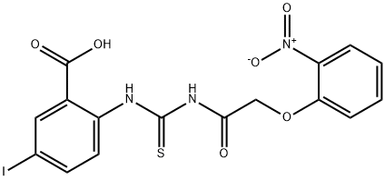5-IODO-2-[[[[(2-NITROPHENOXY)ACETYL]AMINO]THIOXOMETHYL]AMINO]-BENZOIC ACID 结构式