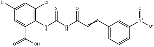 3,5-DICHLORO-2-[[[[3-(3-NITROPHENYL)-1-OXO-2-PROPENYL]AMINO]THIOXOMETHYL]AMINO]-BENZOIC ACID Structure