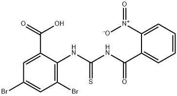 3,5-DIBROMO-2-[[[(2-NITROBENZOYL)AMINO]THIOXOMETHYL]AMINO]-BENZOIC ACID Struktur
