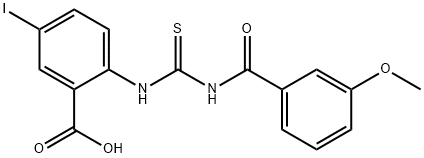 5-IODO-2-[[[(3-METHOXYBENZOYL)AMINO]THIOXOMETHYL]AMINO]-BENZOIC ACID 结构式