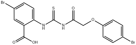5-BROMO-2-[[[[(4-BROMOPHENOXY)ACETYL]AMINO]THIOXOMETHYL]AMINO]-BENZOIC ACID Structure