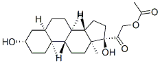 [2-[(3S,5R,8R,9S,10S,13S,14S,17R)-3,17-dihydroxy-10,13-dimethyl-1,2,3, 4,5,6,7,8,9,11,12,14,15,16-tetradecahydrocyclopenta[a]phenanthren-17-y l]-2-oxo-ethyl] acetate 化学構造式