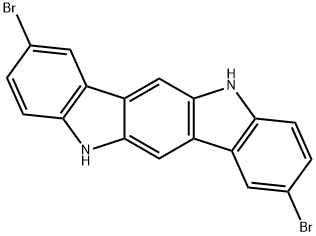 2,8-dibromo-5,11-dihydro indolo[3,2-b]carbazole Struktur