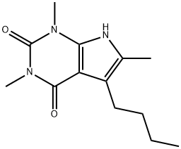 5-Butyl-1,3,6-trimethyl-1H-pyrrolo[2,3-d]pyrimidine-2,4(3H,7H)-dione,53681-26-8,结构式