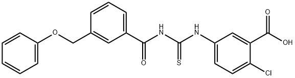 2-CHLORO-5-[[[[3-(PHENOXYMETHYL)BENZOYL]AMINO]THIOXOMETHYL]AMINO]-BENZOIC ACID 结构式