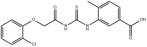 3-[[[[(2-CHLOROPHENOXY)ACETYL]AMINO]THIOXOMETHYL]AMINO]-4-METHYL-BENZOIC ACID,536978-73-1,结构式