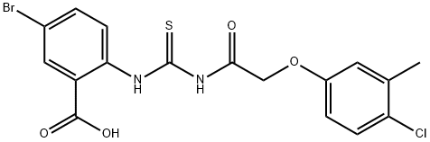 5-BROMO-2-[[[[(4-CHLORO-3-METHYLPHENOXY)ACETYL]AMINO]THIOXOMETHYL]AMINO]-BENZOIC ACID Struktur