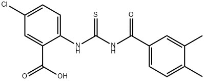 5-CHLORO-2-[[[(3,4-DIMETHYLBENZOYL)AMINO]THIOXOMETHYL]AMINO]-BENZOIC ACID,536987-28-7,结构式