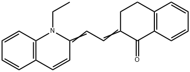 (2E)-2-[(2E)-2-(1-ETHYLQUINOLIN-2(1H)-YLIDENE)ETHYLIDENE]-3,4-DIHYDRONAPHTHALEN-1(2H)-ONE 化学構造式