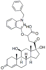 11β,17-ジヒドロキシ-21-[[[1-(フェニルメチル)-1H-インダゾール-3-イル]オキシ]アセチルオキシ]プレグナ-4-エン-3,20-ジオン 化学構造式