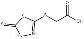 [[(4,5-ジヒドロ-5-チオキソ-1,3,4-チアジアゾール)-2-イル]チオ]酢酸 化学構造式