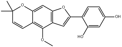 4-(4-Methoxy-7,7-dimethyl-7H-furo[3,2-g][1]benzopyran-2-yl)-1,3-benzenediol Struktur