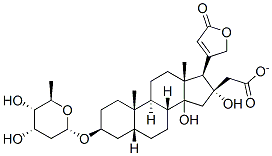 (3beta,5beta,16beta)-3-[(2,6-dideoxy-beta-D-ribo-hexopyranosyl)oxy]-14,16-dihydroxycard-20(22)-enolide 16-acetate Structure
