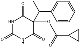 5-(Cyclopropylcarbonyloxy)-5-(1-phenylethyl)-2,4,6(1H,3H,5H)-pyrimidinetrione Structure